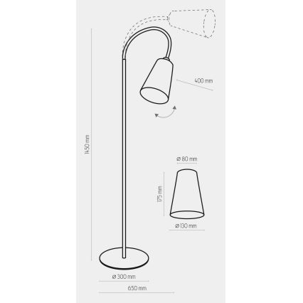 Staande Lamp WIRE 1xE27/15W/230V zwart/goud