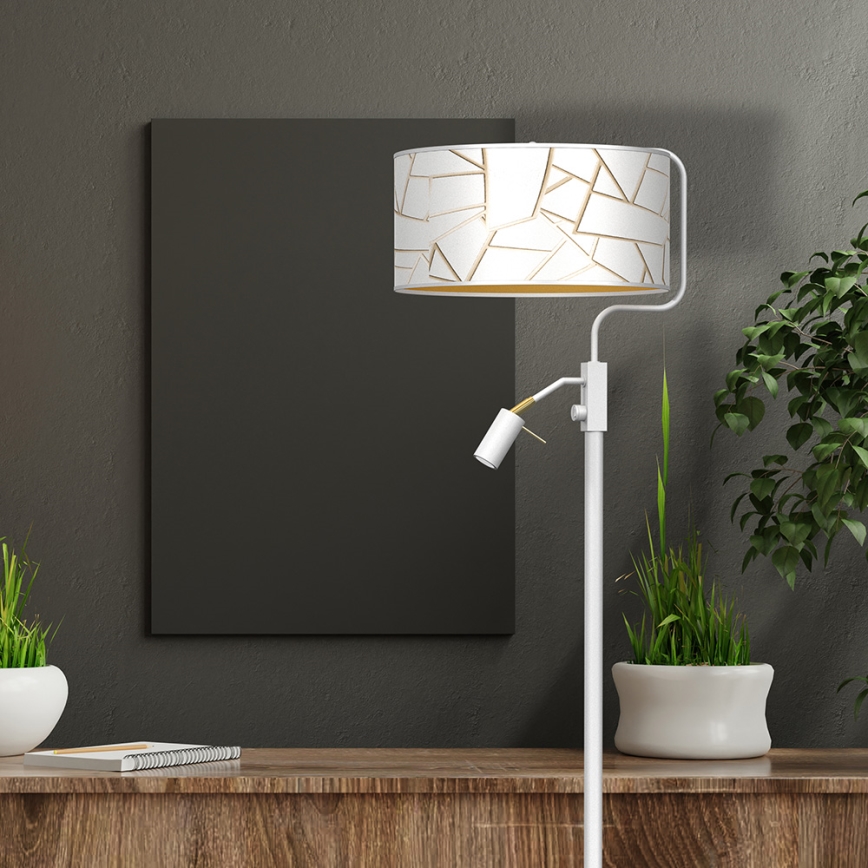 Staande lamp ZIGGY 1xE27/40W/230V + 1xGU10/MR11/7W wit/goud