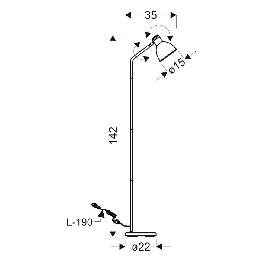 Staande lamp ZUMBA 1xE27/40W/230V wit/zwart