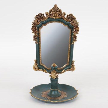 Staande spiegel 27,2x15,3 cm groen/goud