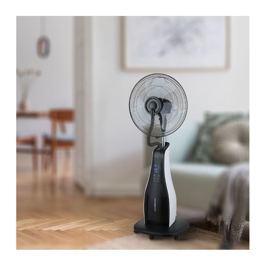 Staande Ventilator met Spray 80W/230V zwart + afstandsbediening