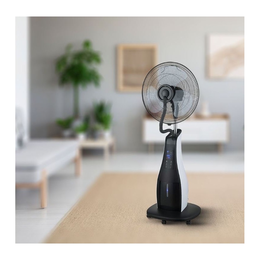 Staande Ventilator met Spray 80W/230V zwart + afstandsbediening