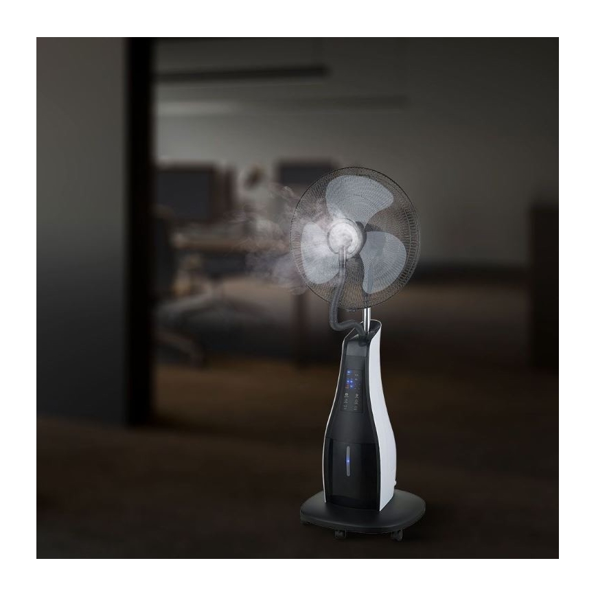 Staande Ventilator met Spray 80W/230V zwart + afstandsbediening