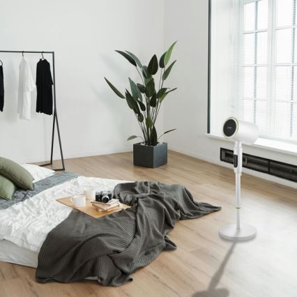 Staande ventilator met verwarming 50W/2200W/230V Ø 20 cm wit