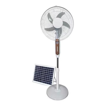 Staande ventilator op zonne-energie 15W/4V/230V Ø 45 cm wit