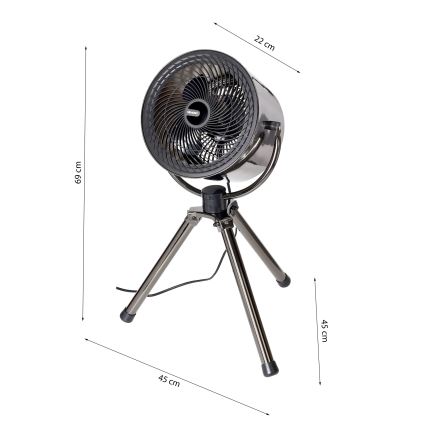 Staande ventilator TRIPOD 40W/230V Ø 45 cm zwart