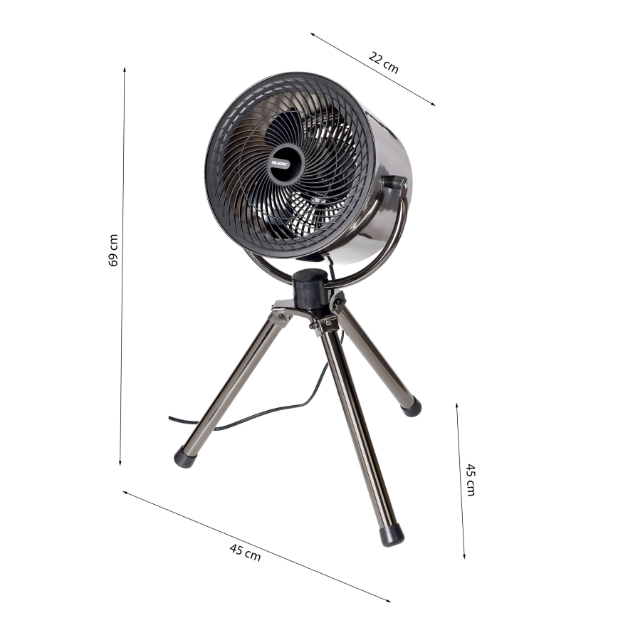 Staande ventilator TRIPOD 40W/230V Ø 45 cm zwart