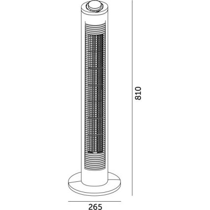 Staande ventilator VENLO 45W/230V 81 cm zwart