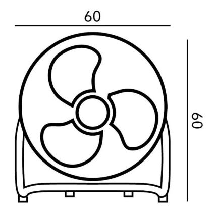 Staande Ventilator VIENTO 100W/230V glanzend chroom