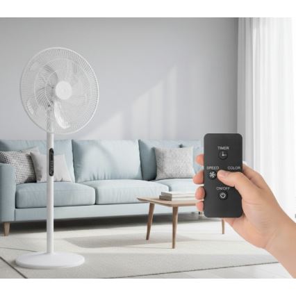 Staande ventilator VIENTO-R 40W/230V wit + afstandsbediening