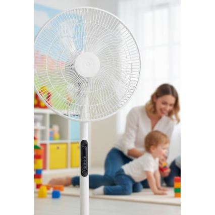 Staande ventilator VIENTO-R 40W/230V wit + afstandsbediening