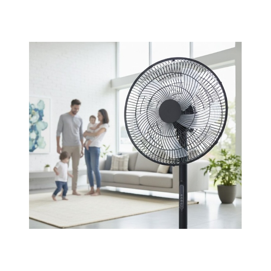 Staande ventilator VIENTO-R 40W/230V zwart + afstandsbediening