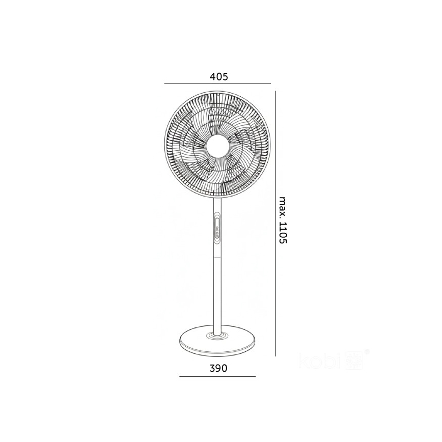 Staande ventilator VIENTO-R 40W/230V zwart + afstandsbediening