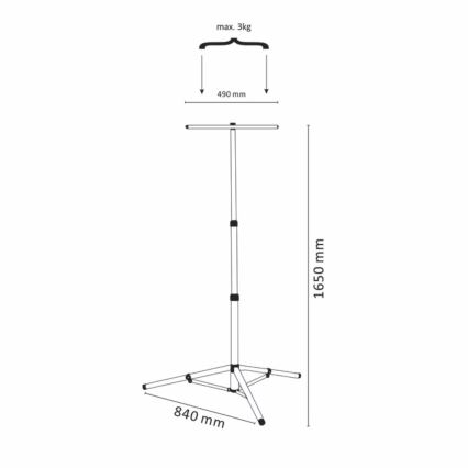 Standaard voor schijnwerper 165 cm