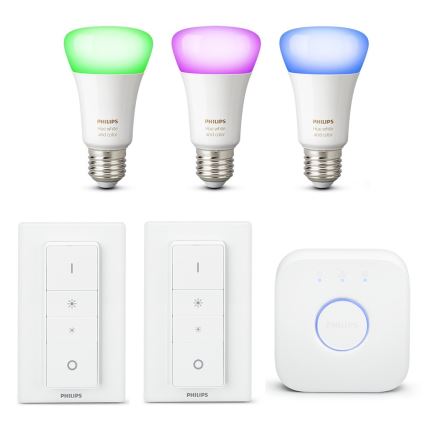 Starter kit Philips Hue WHITE AND COLOR AMBIANCE 3xE27/9W/230V