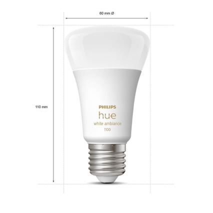 Starters Pakket Philips Hue WHITE AMBIANCE 2xE27/8W/230V + verbindingsapparaat