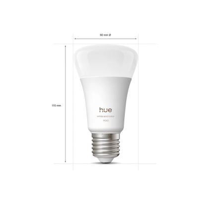Starterset Philips Hue WHITE AND COLOR AMBIANCE 2xE27/8,1W 1000-20000K + Hue bridge
