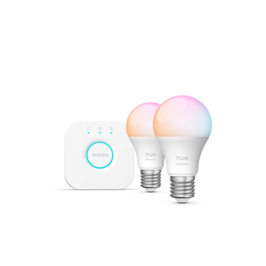 Startpakket Philips Hue White and Color Ambiance Essential 2x E27/8W/230V 2200-6500K + Hue Bridge