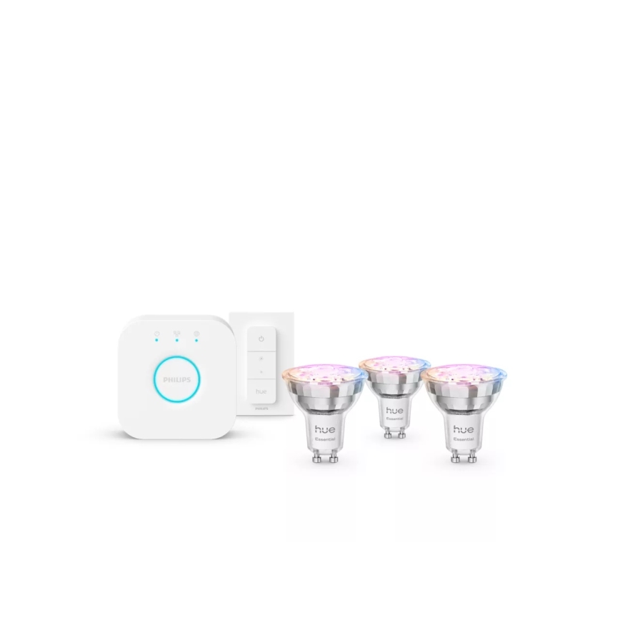 Philips Hue White and Color Ambiance Essential startset 3xGU10/4,7W/230V 2200-6500K + Hue Bridge