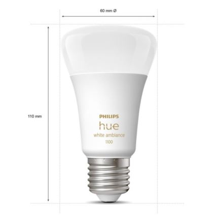 Philips Hue White Ambiance startset 3xE27/11W 2200-6500K + Hue Bridge en dimmerschakelaar