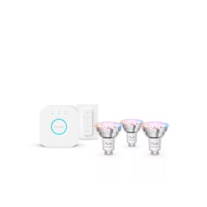 Starterset Philips Hue White And Color Ambiance Essential 3xGU10/4,7W/230V 2200-6500K + bridge