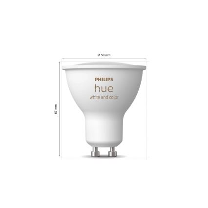 Philips Hue WHITE AND COLOR AMBIANCE Starterset 3xGU10/4,2W/230V 2000-6500K + Hue Bridge en dimmerschakelaar