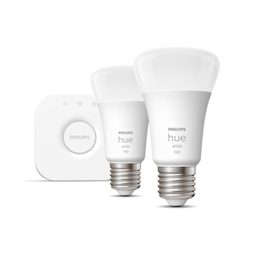 Startset Philips Hue WHITE 2xE27/9,5W 2700K + Hue bridge