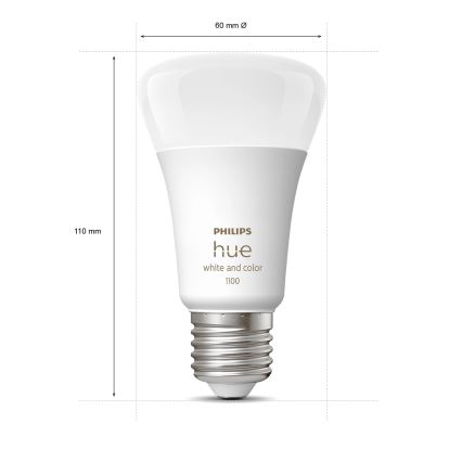 Startset Philips Hue WHITE AND COLOR AMBIANCE 2xE27/9W/230V 2200-6500K + slimme stekker, Hue bridge en dimmer switch