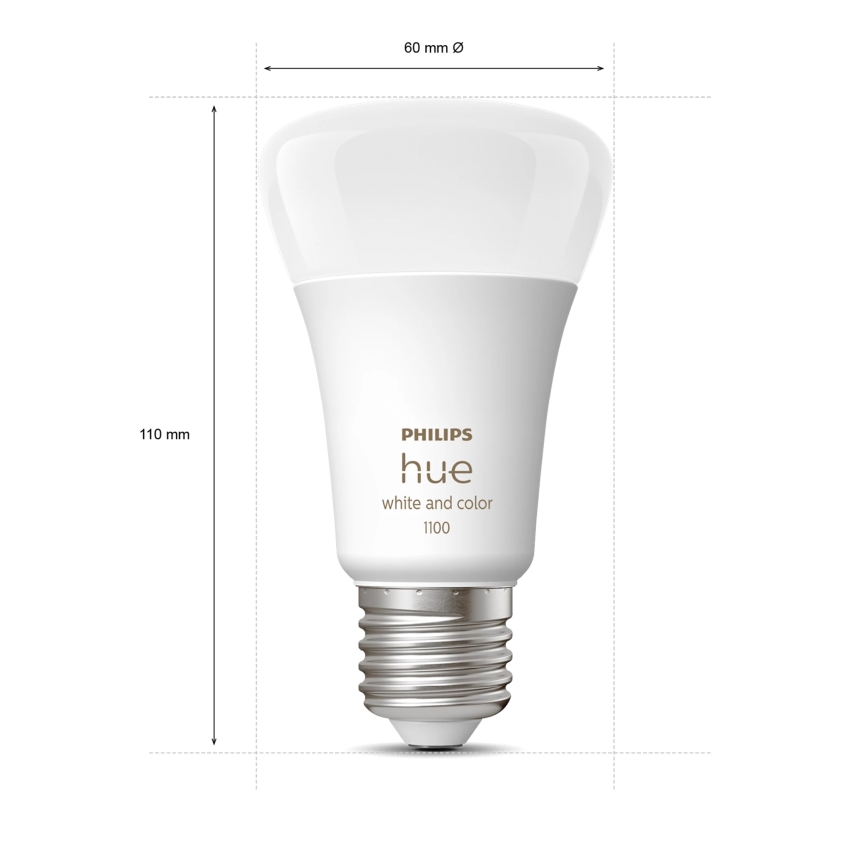 Startset Philips Hue WHITE AND COLOR AMBIANCE 2xE27/9W/230V 2200-6500K + slimme stekker, Hue bridge en dimmer switch