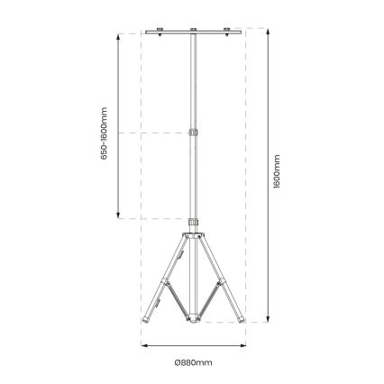 Statief voor LED-schijnwerpers ​ 1,6m