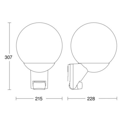 STEINEL 005917 - Wandlamp met sensor voor buiten L585S 1xE27/60W IP44 wit