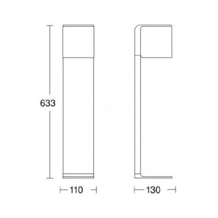 Steinel 055486 - LED Buitenlamp zuil met sensor CUBO LED/9,5W/230V IP44 zilver