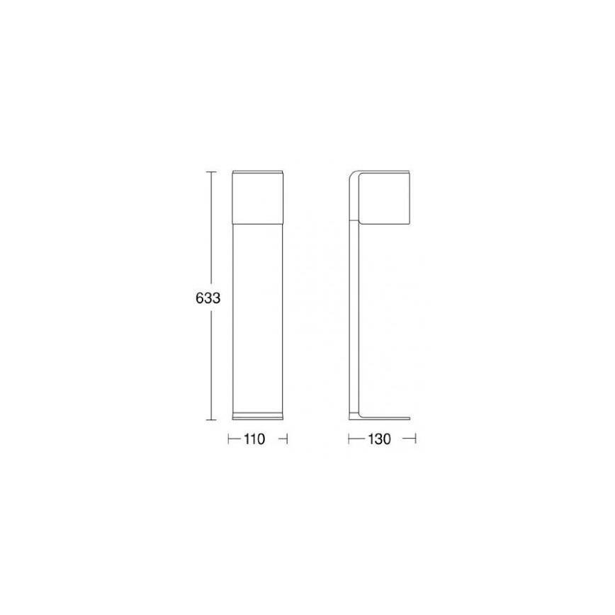 Steinel 055486 - LED Buitenlamp zuil met sensor CUBO LED/9,5W/230V IP44 zilver