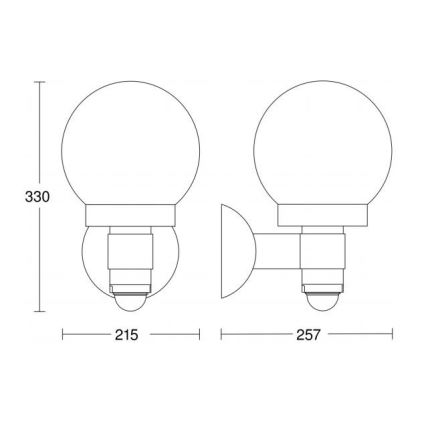 Steinel 059880 - LED Buitenverlichting met sensor L 115 1xE27/60W/230V IP44