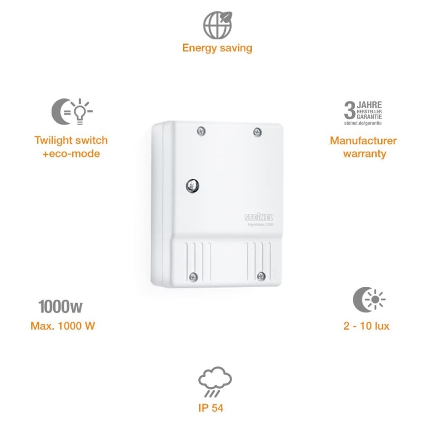 STEINEL 550417 - Schemerschakelaar NightMatic 2000 wit IP54