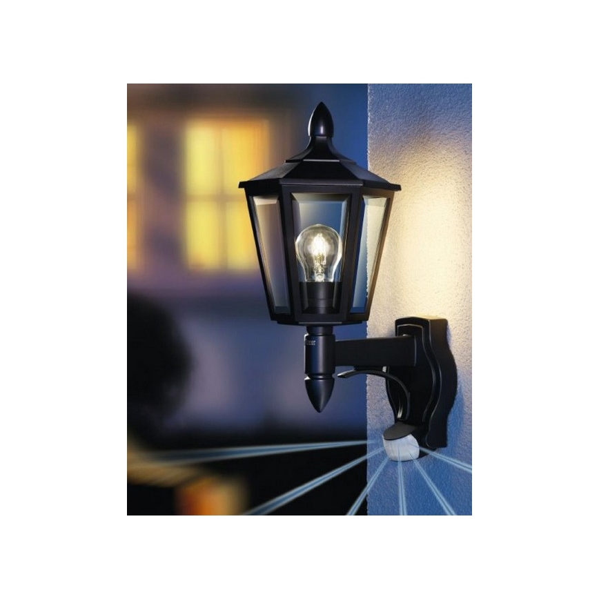 - Wandlamp voor buiten met bewegingssensor L 15 1xE27/60W/230V IP44 Lampenmanie