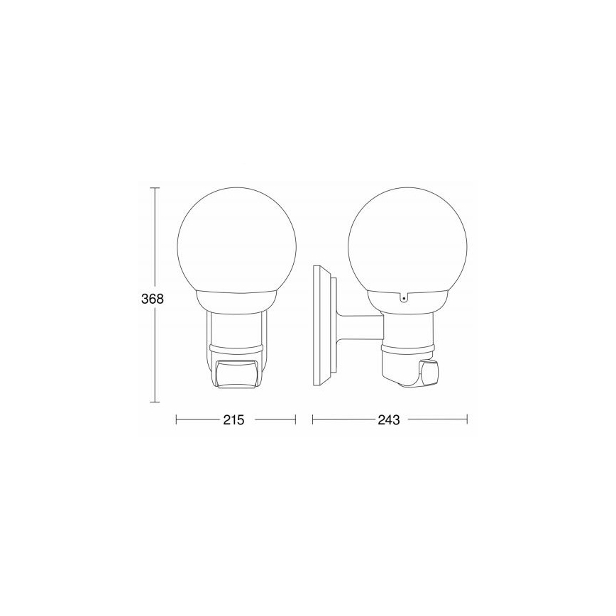STEINEL 634216 - L 560 S Sensor muurlamp voor buiten zwart IP44