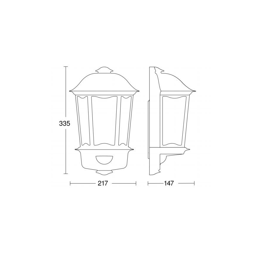 Steinel 644413 - Wandlamp voor buiten met bewegingssensor L 190 S 1xE27/100W/230V IP44