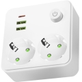 Stekkerdoos met schakelaar LINEA 2x230V + 3xUSB A/C SCHUKO wit