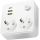 Stekkerdoos met schakelaar LINEA 2x230V + 3xUSB A/C SCHUKO wit