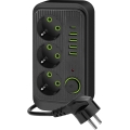 Stekkerdoos met schakelaar LINEA 3x230V + 5xUSB A/C SCHUKO 5 m zwart