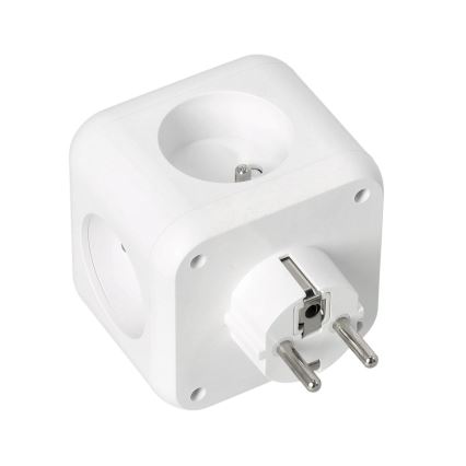 Stekkerdoossplitter met schakelaar LINEA 3x230V + 4xUSB A/C wit