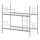 Stevig metalen stapelbed MAVEN 90x200 cm, wit — draagvermogen 2x100 kg (per bed)
