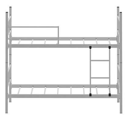 Stevig metalen stapelbed MAVEN 90x200 cm, wit — draagvermogen 2x100 kg (per bed)