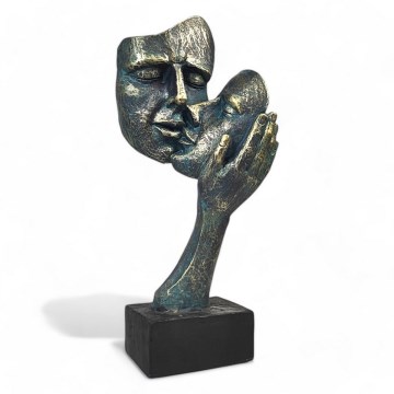 Stijlvolle tafeldecoratie 35x22x13 cm in hars met patina