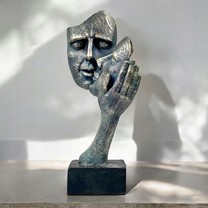 Stijlvolle tafeldecoratie 35x22x13 cm in hars met patina