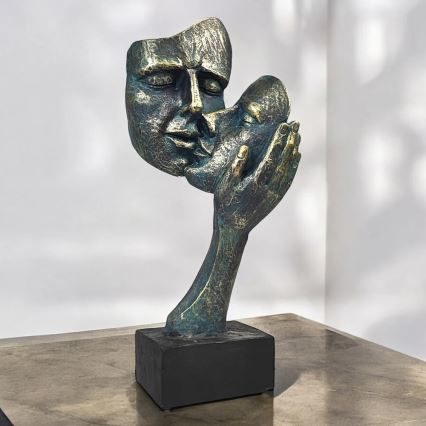 Stijlvolle tafeldecoratie 35x22x13 cm in hars met patina