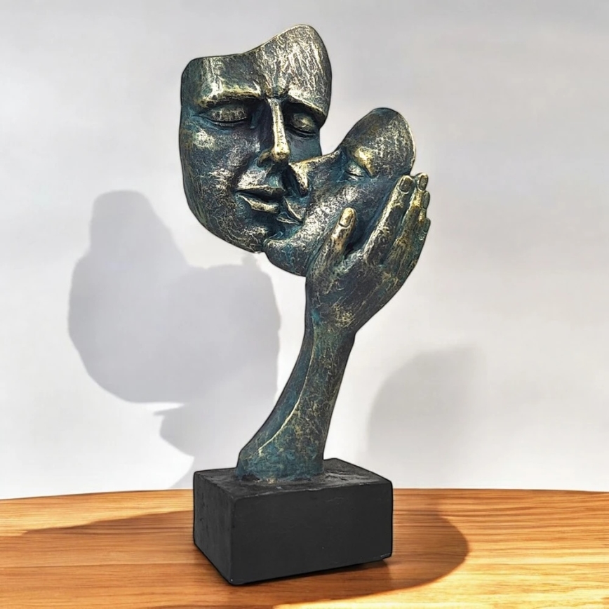Stijlvolle tafeldecoratie 35x22x13 cm in hars met patina
