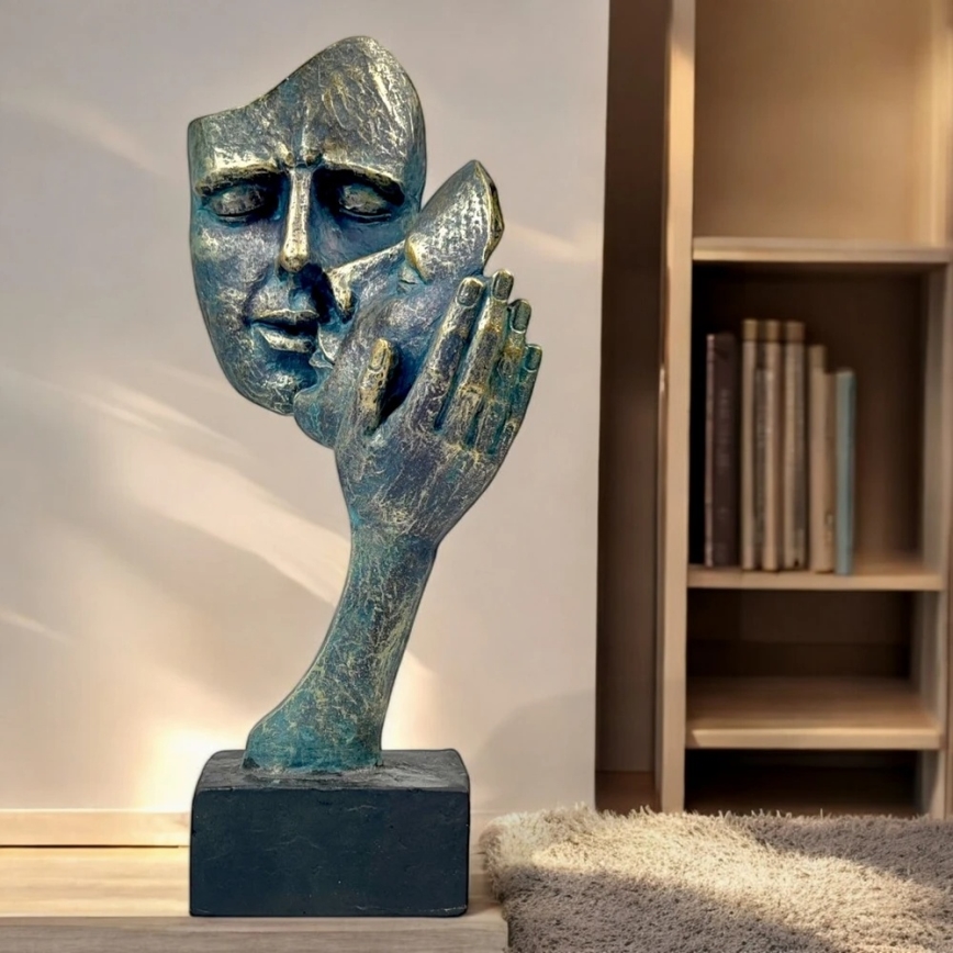 Stijlvolle tafeldecoratie 35x22x13 cm in hars met patina