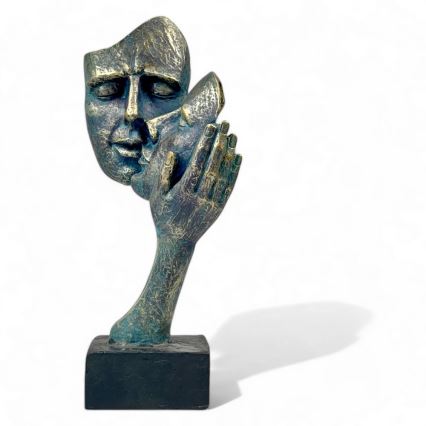 Stijlvolle tafeldecoratie 35x22x13 cm in hars met patina